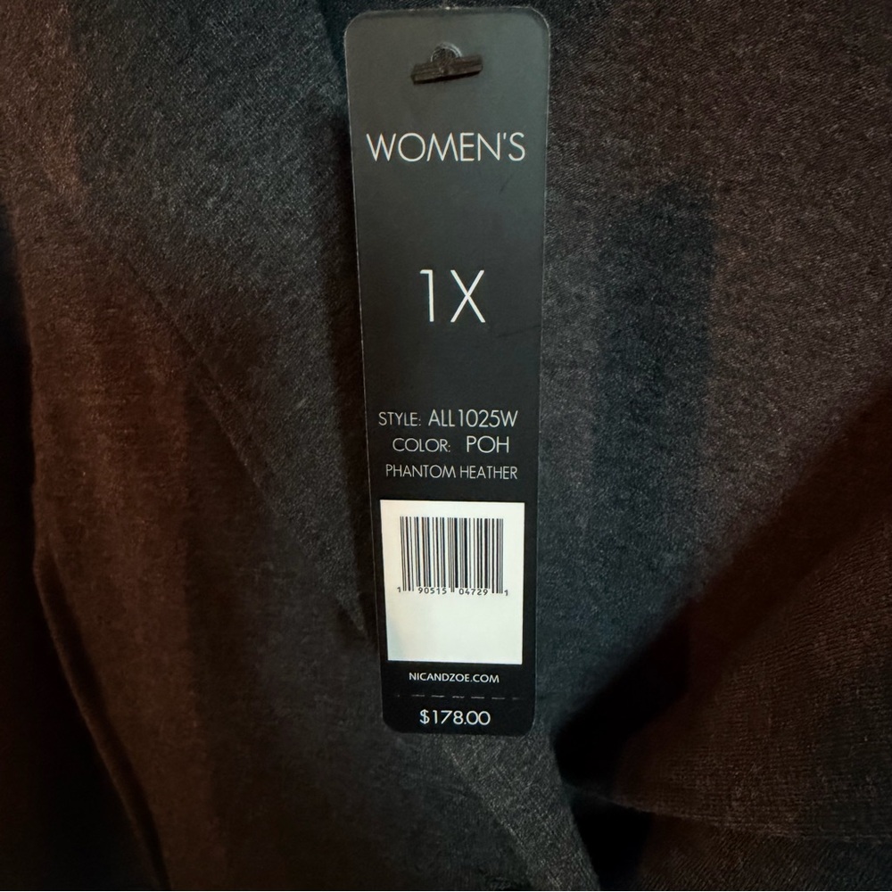 NWT 🩶 Nic+Zoe Seamed Riding Jacket 3-Button Dark Gray Knit, Long, Equestrian, 1X - Picture 2 of 15